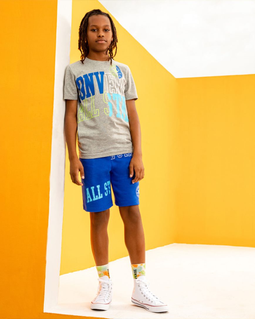 Boys' Converse All Star Logo Graphic French Terry Shorts Royal | AU 90E53O